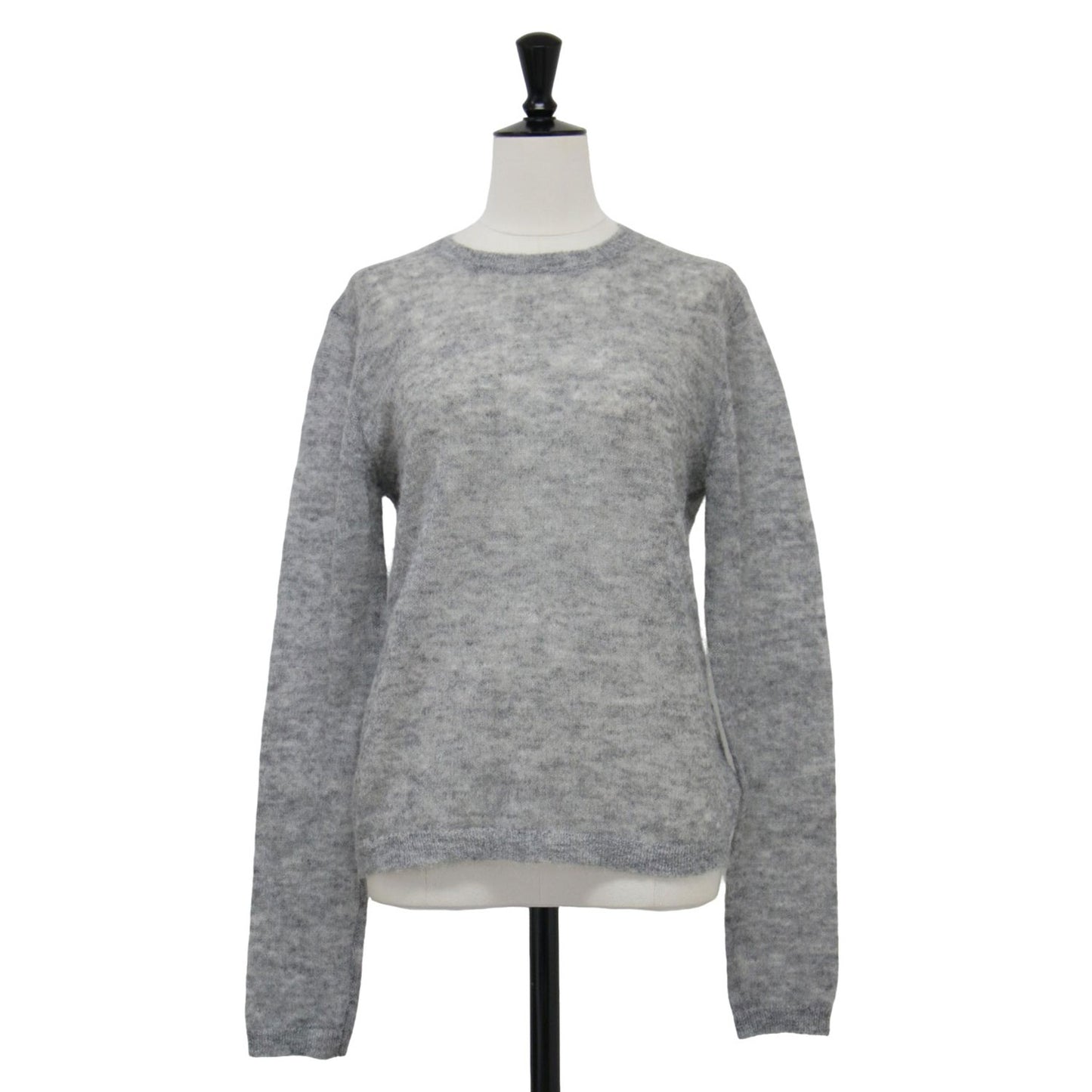24秋冬 ファイン アルパカ ウール シアー ニット / プルオーバー 長袖 クルーネック ハイゲージ モヘア シアー