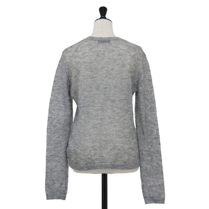 24秋冬 ファイン アルパカ ウール シアー ニット / プルオーバー 長袖 クルーネック ハイゲージ モヘア シアー