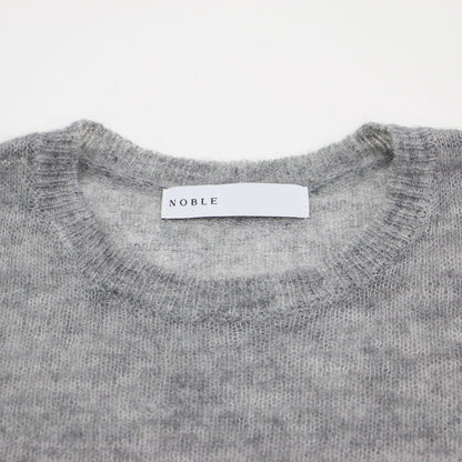 24秋冬 ファイン アルパカ ウール シアー ニット / プルオーバー 長袖 クルーネック ハイゲージ モヘア シアー