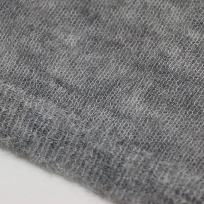 24秋冬 ファイン アルパカ ウール シアー ニット / プルオーバー 長袖 クルーネック ハイゲージ モヘア シアー