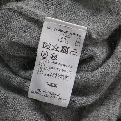 24秋冬 ファイン アルパカ ウール シアー ニット / プルオーバー 長袖 クルーネック ハイゲージ モヘア シアー