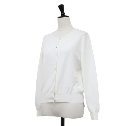 パールボタン ロングスリーブ カーディガン / ニット クルーネック コンパクトシルエット