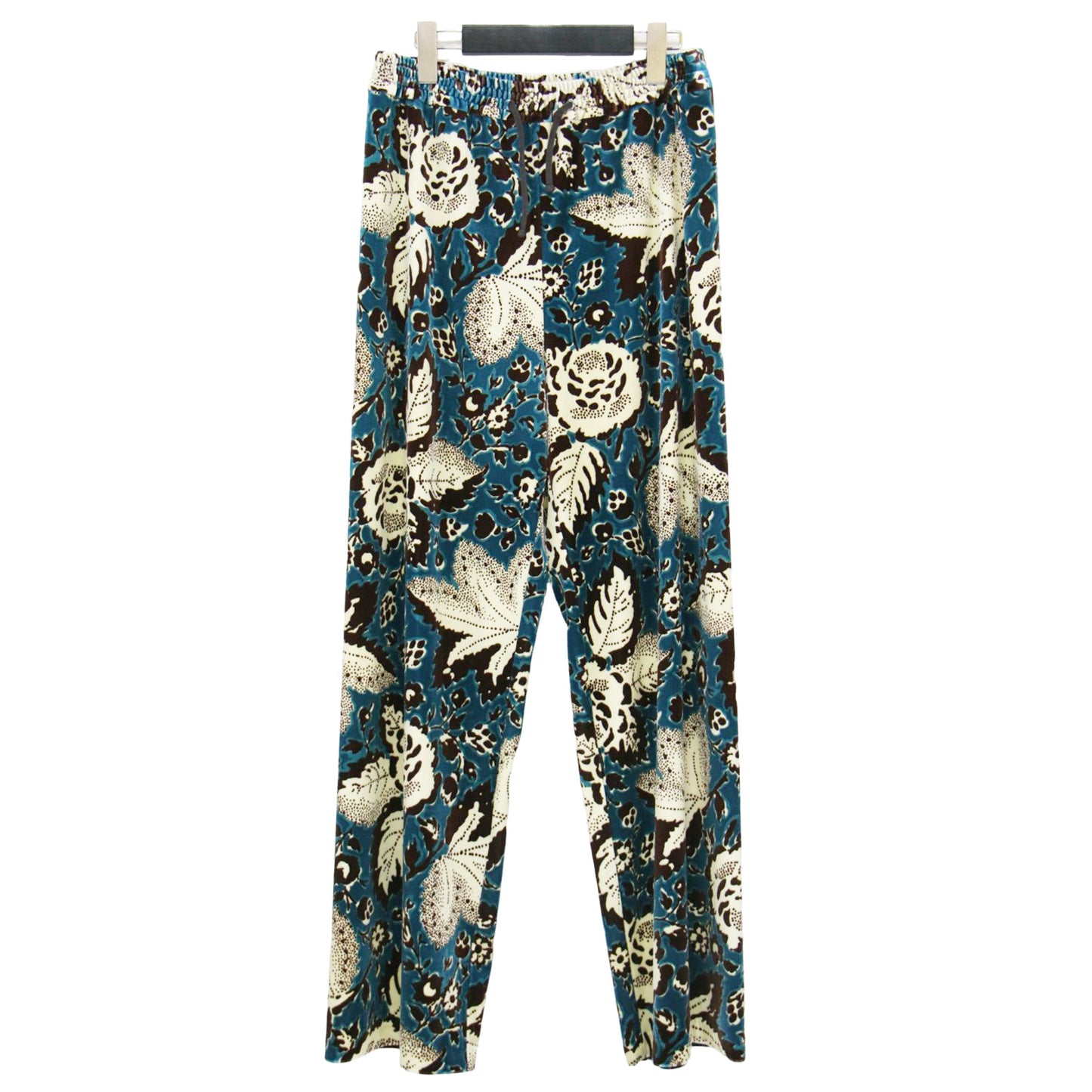 22秋冬 ブライトベロアプリント ナローパンツ / ワイドパンツ ウエストゴム 総柄 フレア