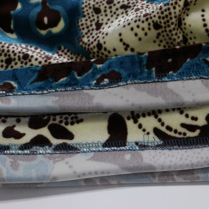 22秋冬 ブライトベロアプリント ナローパンツ / ワイドパンツ ウエストゴム 総柄 フレア