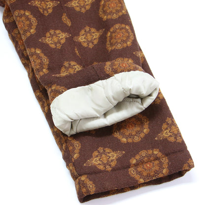 総柄 ショールカラー コート / ジャケット ミディ丈 キルティング ボックスシルエット ウール