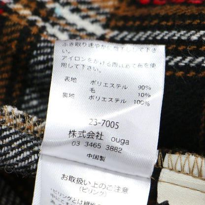 23秋冬 チェック柄 ガウン コート / 長袖 ショールカラー ロング丈 ウール