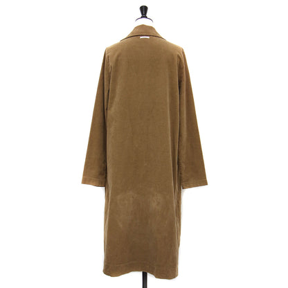 コーデュロイ テーラード ロングコート / ジャケット 長袖 Aライン メタルボタン ワイド コットン