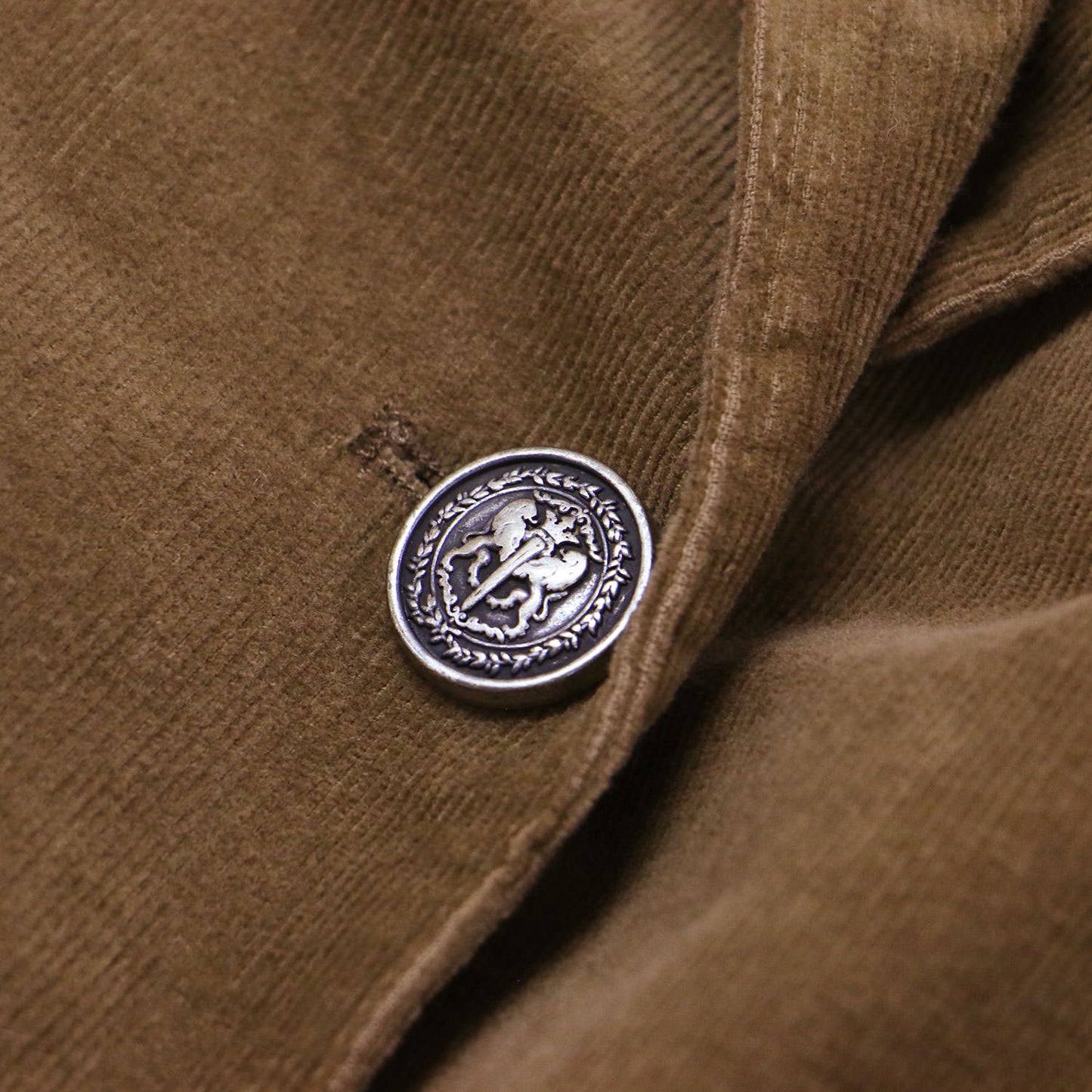 コーデュロイ テーラード ロングコート / ジャケット 長袖 Aライン メタルボタン ワイド コットン