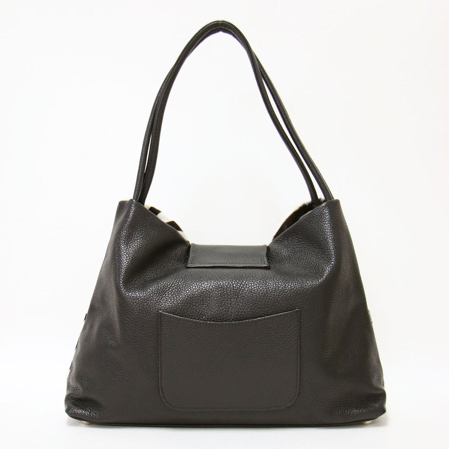 ゼブラ ハラコ トートバッグ / ハンドバッグ 肩掛け レザー 本革