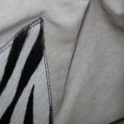 ゼブラ ハラコ トートバッグ / ハンドバッグ 肩掛け レザー 本革