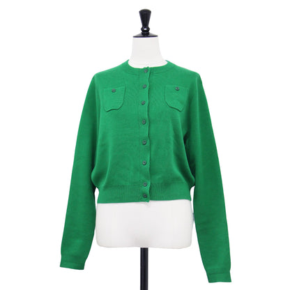 コットンカシミヤ クルーネック カーディガン / ニット 長袖 コンパクト ポケット