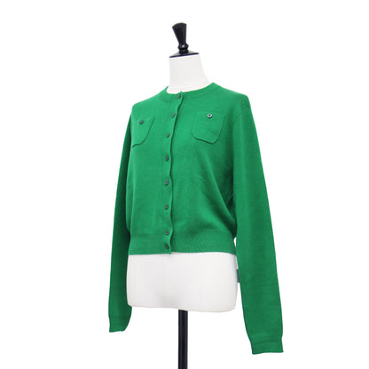 コットンカシミヤ クルーネック カーディガン / ニット 長袖 コンパクト ポケット