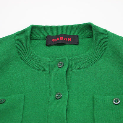 コットンカシミヤ クルーネック カーディガン / ニット 長袖 コンパクト ポケット