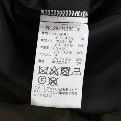 25春夏 グラッセ レース フレア ノースリーブ ドレス / ワンピース 膝丈 刺繍 シアー バイカラー オーガンジー サテン