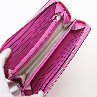 レザー ラウンドジップ ロングウォレット / 長財布 ロゴ