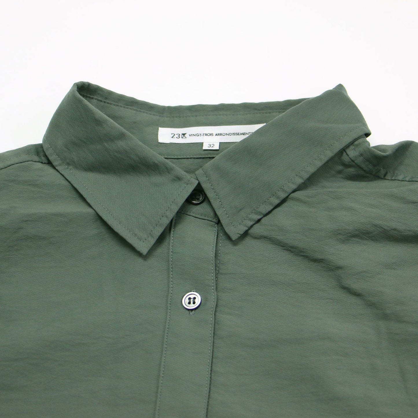 24秋冬 シアー タンブラー シャツ / ブラウス 長袖 クロップド丈 Aライン フレア 接触冷感