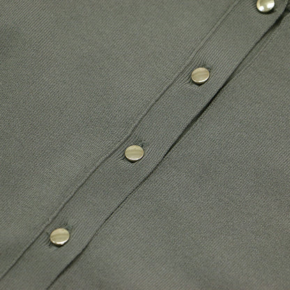 23春夏 2WAY レーヨン ポリエステル ストレッチ カーディガン / ニット プルオーバー 長袖 スリット