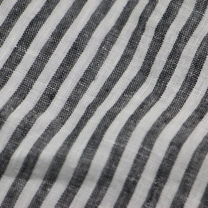 22春夏 ストライプ ベーシックシャツ / LIBECO ブラウス 長袖 オーバーサイズ リネン