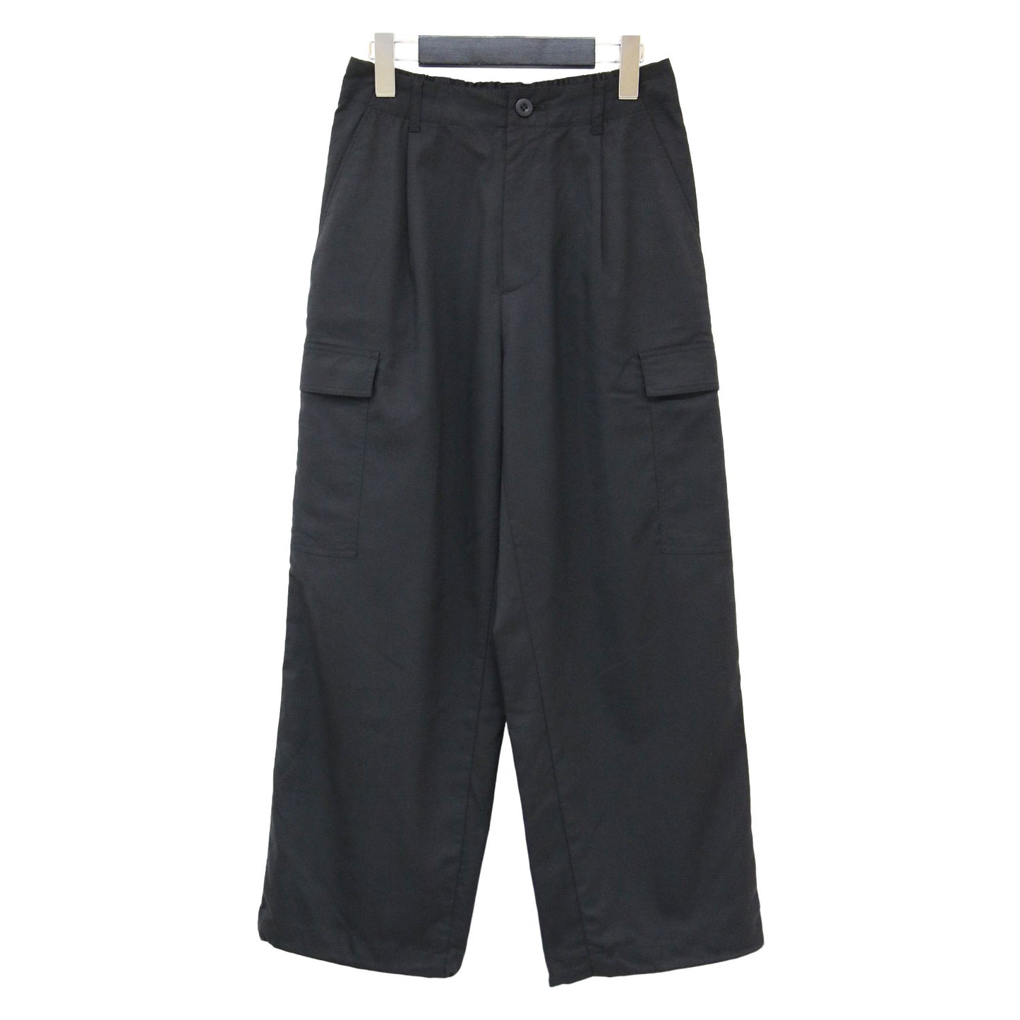24春夏 シルキー ストレッチ パラシュートパンツ / カーゴパンツ フルレングス ストレート ワイド