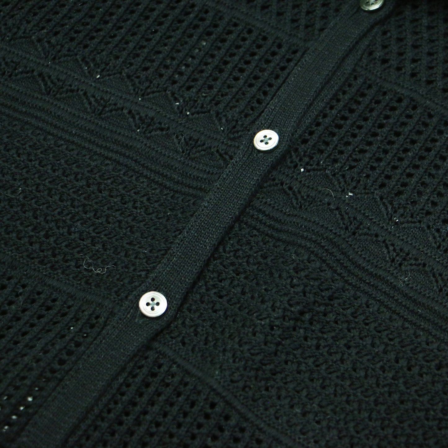 24春夏 レーシーパターン ロングジレ ニット / ベスト ロング丈 かぎ編み スリット コットン