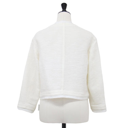 25春夏 サマーツイード ジャケット / ボレロ 長袖 クルーネック メタルボタン コンパクト コットン