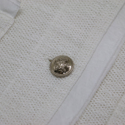 25春夏 サマーツイード ジャケット / ボレロ 長袖 クルーネック メタルボタン コンパクト コットン