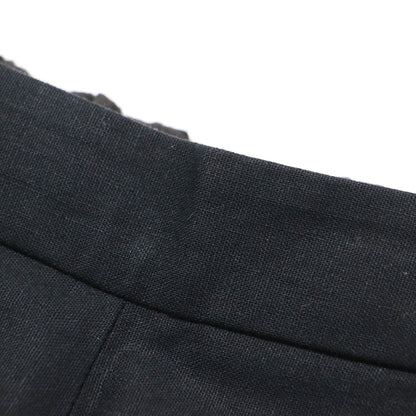 24春夏 リネン エンブロイダリー ワイドパンツ / フルレングス フレア ストレート タック コットン