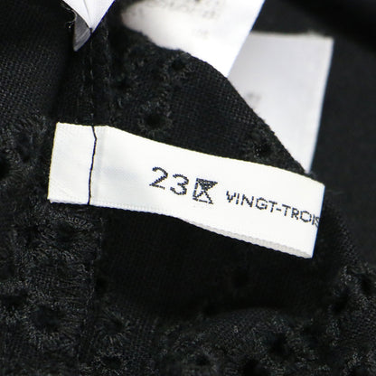 24春夏 リネン エンブロイダリー キャミソール / ブラウス ノースリーブ レース 刺繍 ワイド コットン