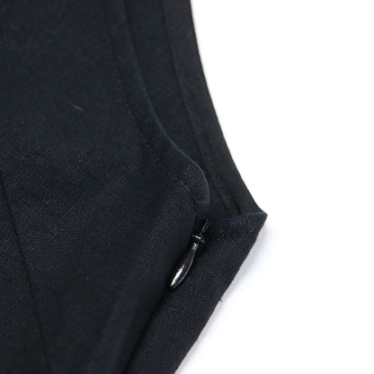 24春夏 リネン エンブロイダリー キャミソール / ブラウス ノースリーブ レース 刺繍 ワイド コットン