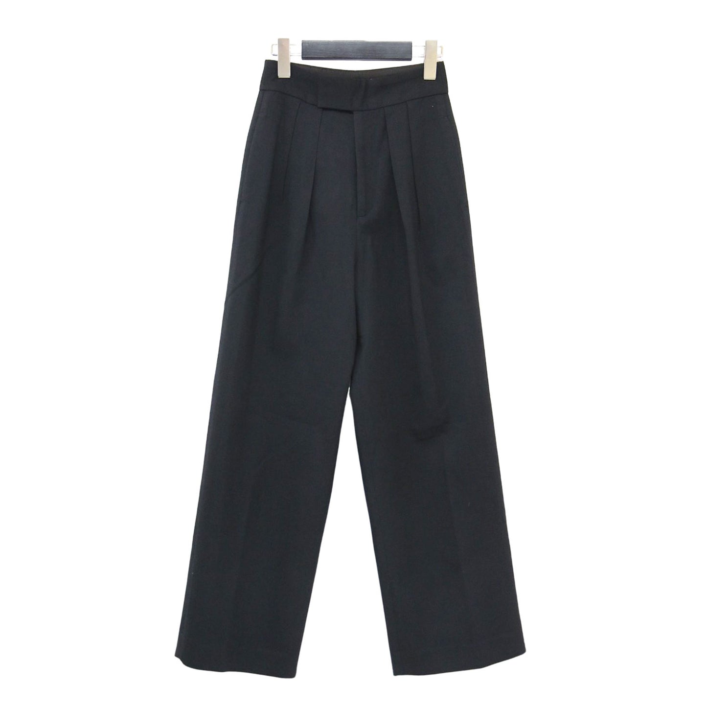 24秋冬 ウール ダブルクロス ワイドパンツ / ハイウエスト 2タック