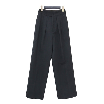 24秋冬 ウール ダブルクロス ワイドパンツ / ハイウエスト 2タック