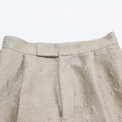 25春夏 シャイニー ジャカード パンツ / テーパード ハイウエスト センタープレス タック