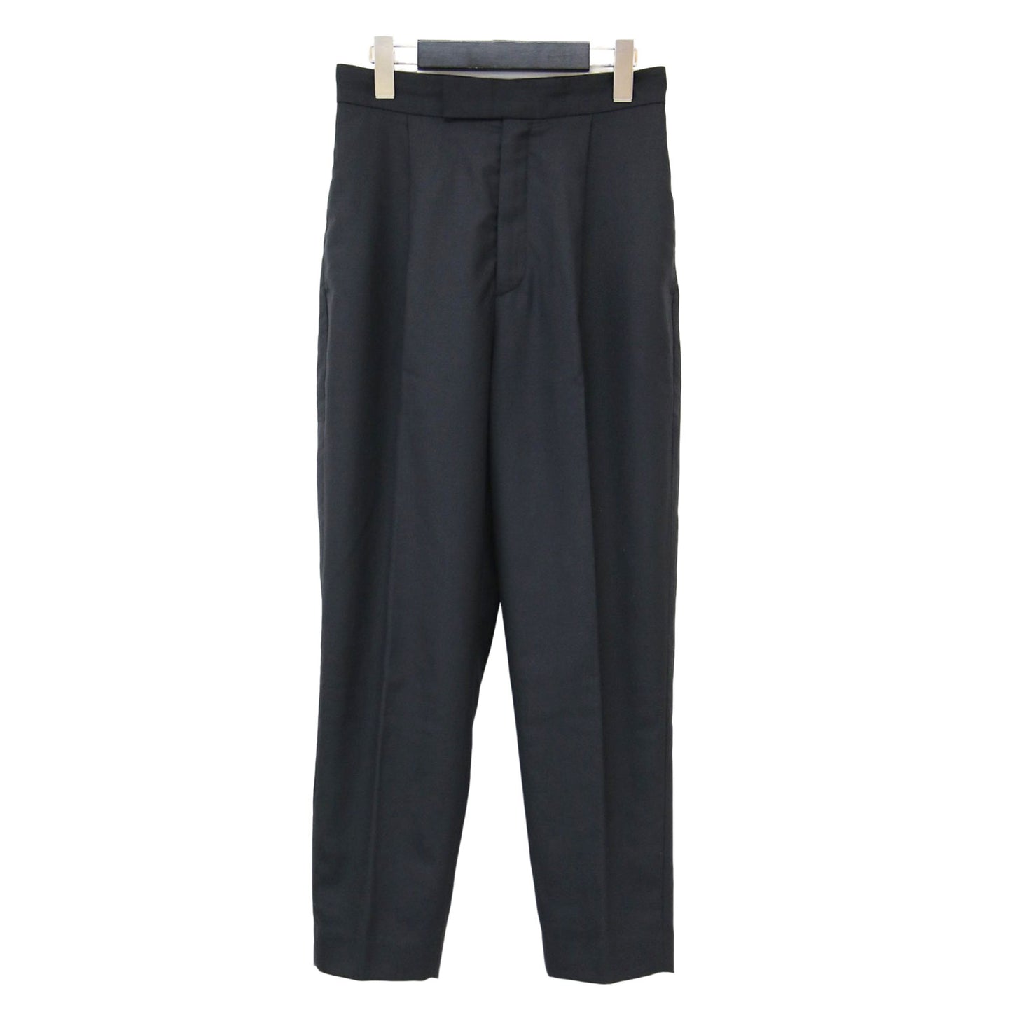 24秋冬 ウールツイル ワイド テーパード パンツ / スラックス 9分丈 ハイウエスト ワンタック