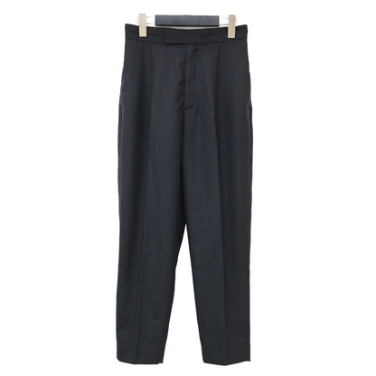 24秋冬 ウールツイル ワイド テーパード パンツ / スラックス 9分丈 ハイウエスト ワンタック