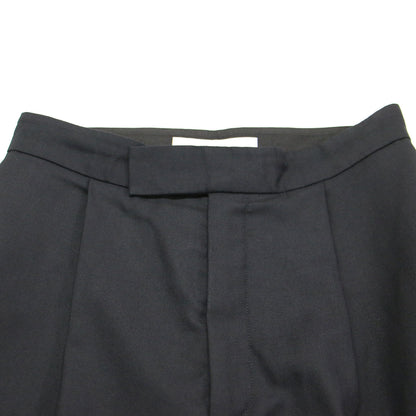 24秋冬 ウールツイル ワイド テーパード パンツ / スラックス 9分丈 ハイウエスト ワンタック