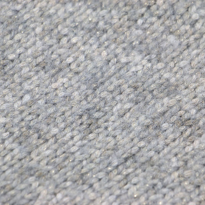 24秋冬 ラメ ニット プルオーバー / 7分袖 ハイネック コンパクト コットン ウール アルパカ