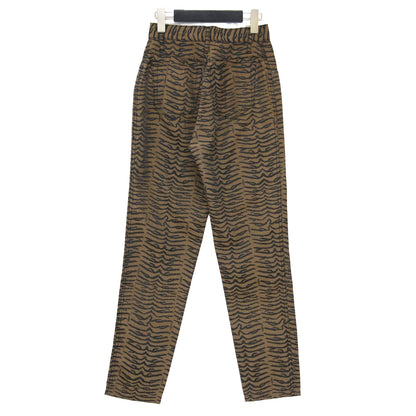 ジャガード テーパードパンツ / デニムパンツ ハイウエスト 5ポケット 総柄 ブランドロゴ ヴィンテージ