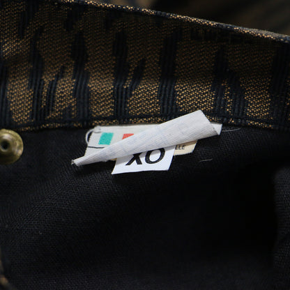 ジャガード テーパードパンツ / デニムパンツ ハイウエスト 5ポケット 総柄 ブランドロゴ ヴィンテージ