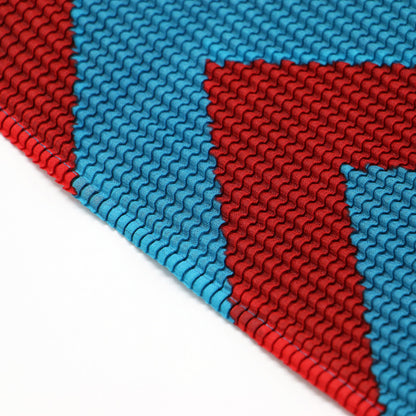 総柄 タートルネック カットソー / プルオーバー 半袖 コンパクト ストレッチ