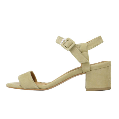 スウェード ストラップ ローヒール サンダル / チャンキーヒール ベルト 牛革