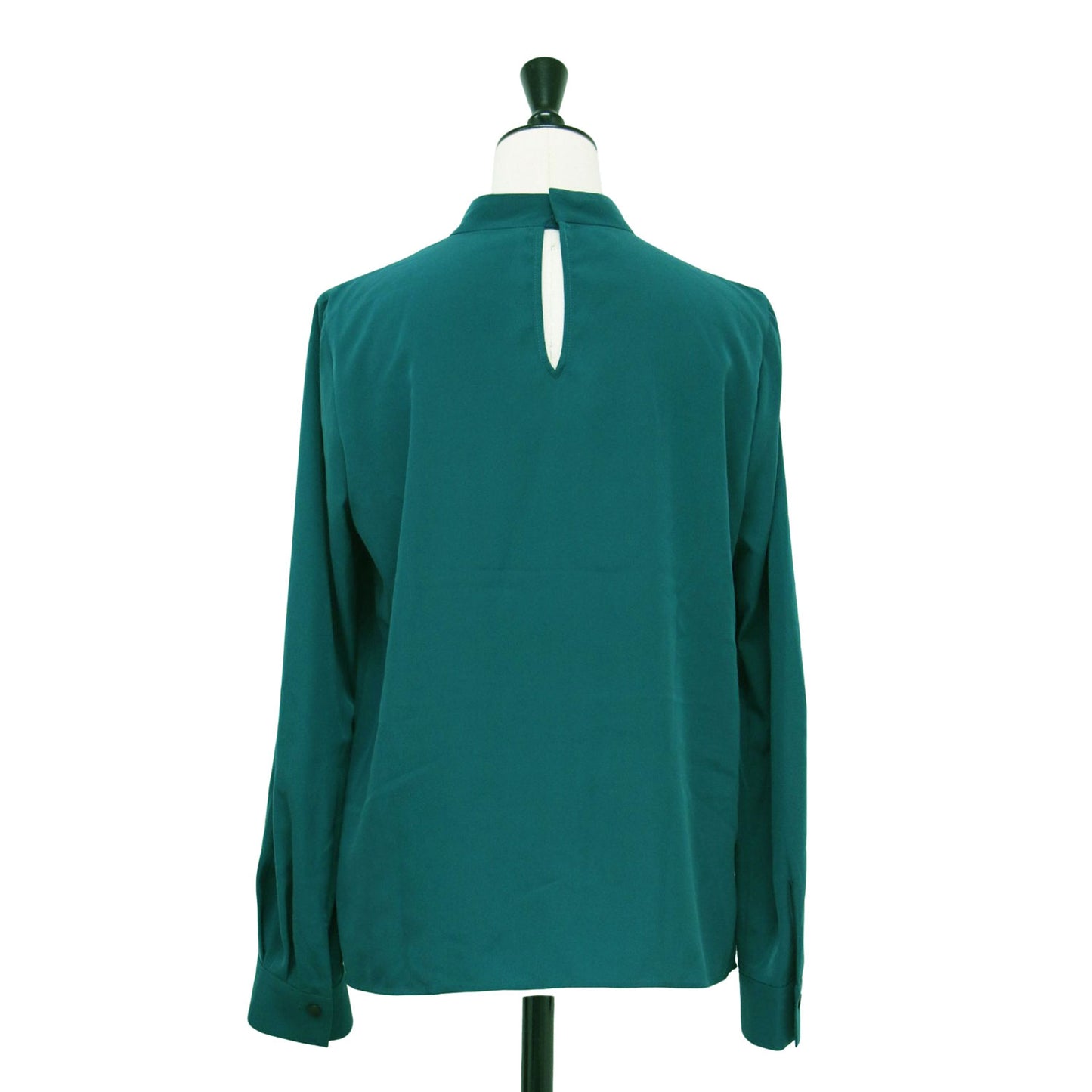 24秋冬 バイカラー ボウタイブラウス / プルオーバー 長袖 リボン フレア タック サテン