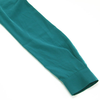 24秋冬 バイカラー ボウタイブラウス / プルオーバー 長袖 リボン フレア タック サテン