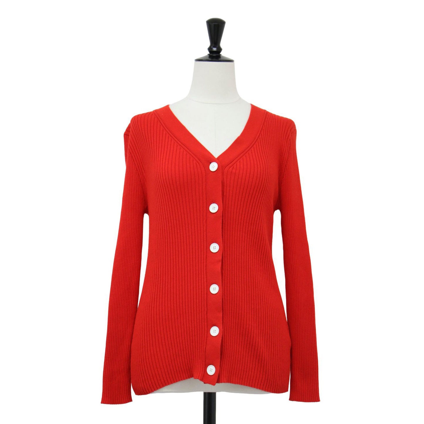 20春夏 ハイツイスト オーガニックコットン Vネック カーディガン / ニット 長袖 ボタンダウン リブ