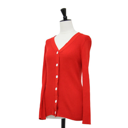 20春夏 ハイツイスト オーガニックコットン Vネック カーディガン / ニット 長袖 ボタンダウン リブ