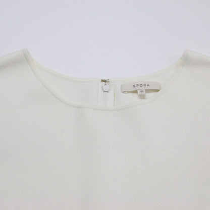 レース ノースリーブ ニット ワンピース / ドレス クルーネック ミモレ丈 Aライン フレア