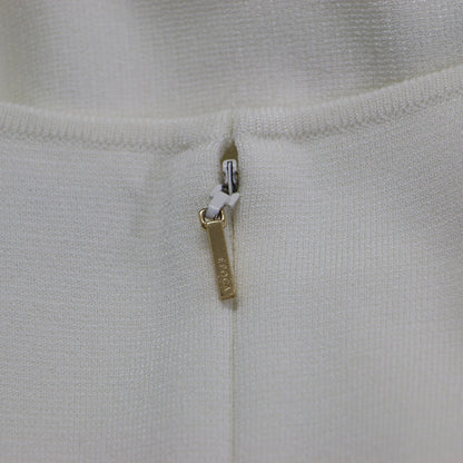 レース ノースリーブ ニット ワンピース / ドレス クルーネック ミモレ丈 Aライン フレア