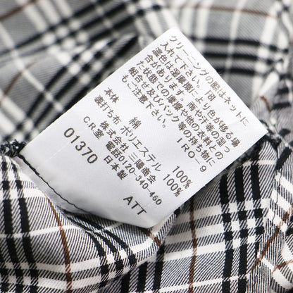 チェック フリル ギャザー シャツ / ブラウス 半袖 パフスリーブ コットン