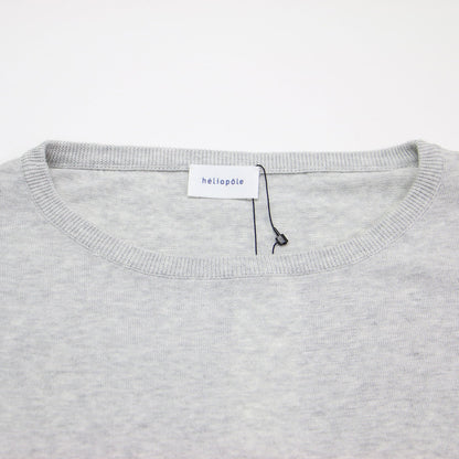 コットン ワイド クルーネック ニット / プルオーバー 7分袖 リブ