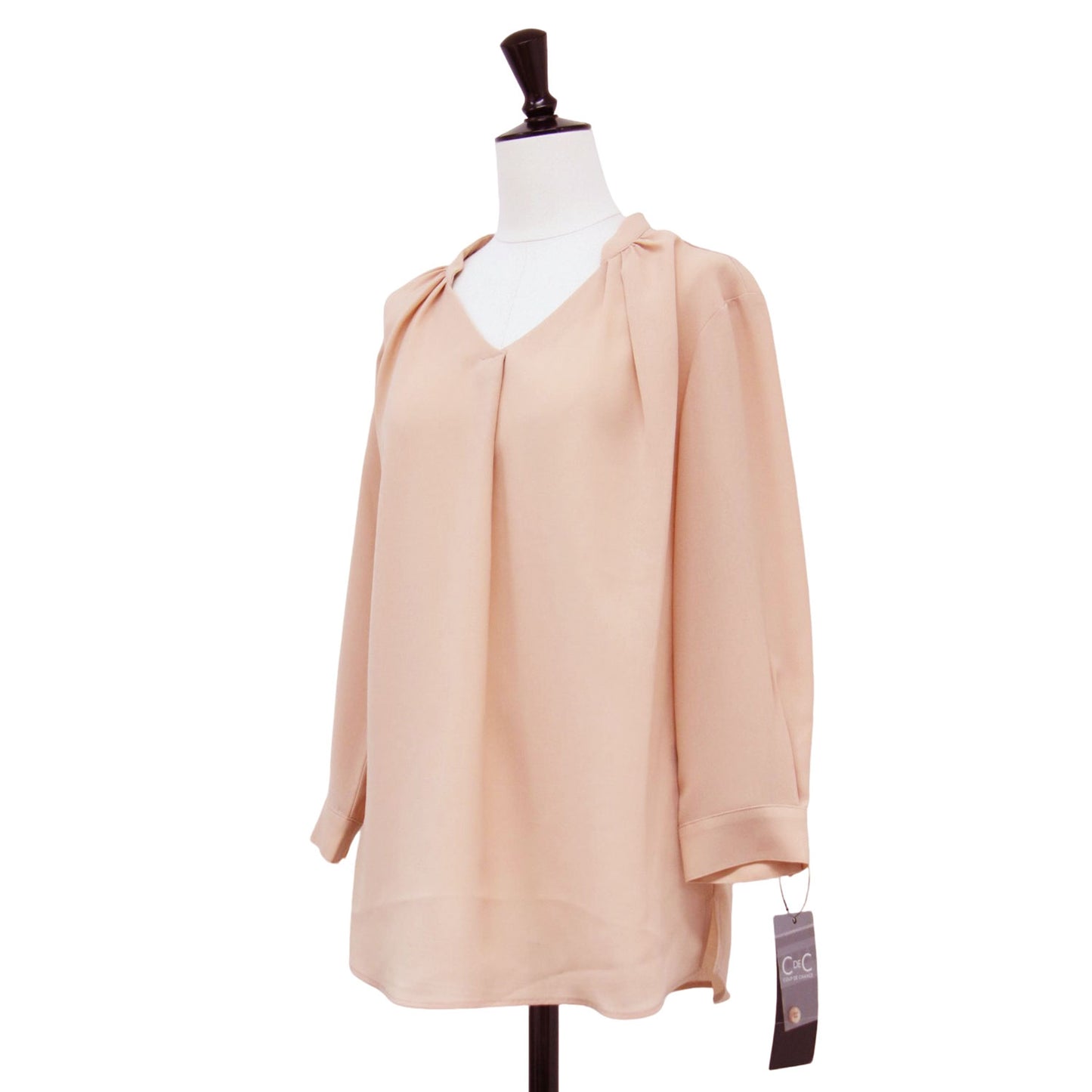 クロスオーバー Vネック ブラウス / シャツ Vネック ギャザー スリット