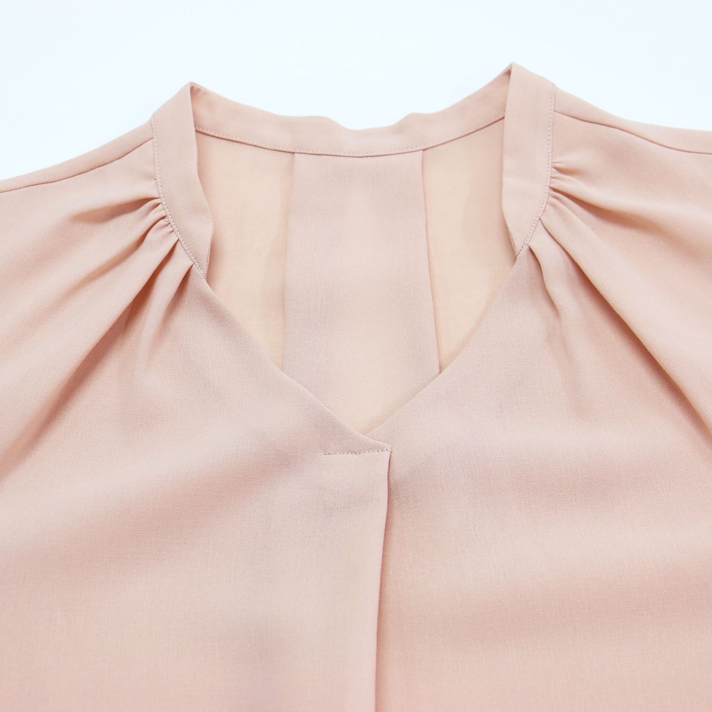 クロスオーバー Vネック ブラウス / シャツ Vネック ギャザー スリット